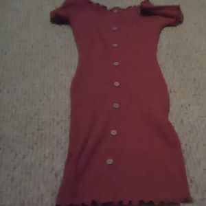 Bodycon mini button down of the shoulder dress